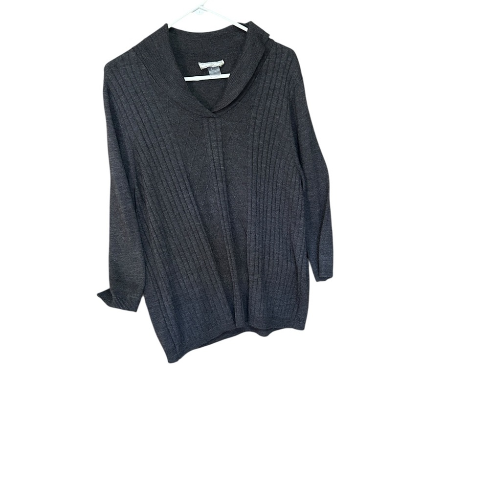 Allison Daley 11 Charcoal Cowl Neck Sweater Plus Size Ladies